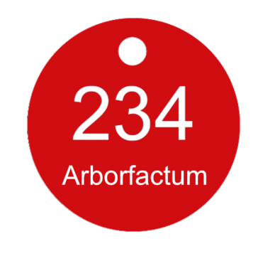 lasergravierte Aluplakette, rot, mit Logo gerade