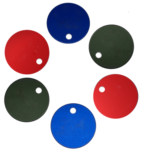 Plaketten, matt, rot, blau, oder grün