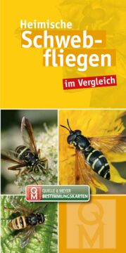 Gelbes Buchcover mit 3 Fotos von Schwebfliegen